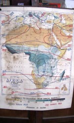 mapa africa 120x100 , 1920 ,isobaras - 150 €